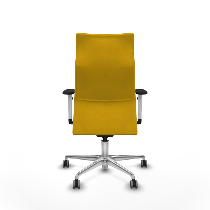 PIQUERAS Y CRESPO Sillón Albacete con Mecanismo Sincro, Tela Amarillo, Base Aluminio