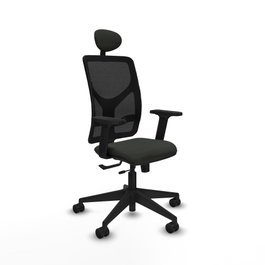 PIQUERAS Y CRESPO Silla de oficina Motilla con mecanismo Sincro/Traslack, Negro