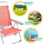 Color Baby Silla Playa Plegable Aluminio Flamingo 5 Posiciones Textilene 48x57x99 cm