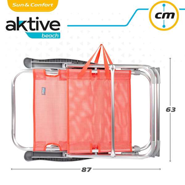 Color Baby Silla Playa Plegable Aluminio Flamingo 5 Posiciones Textilene 48x57x99 cm