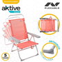 Color Baby Silla Playa Plegable Aluminio Flamingo 5 Posiciones Textilene 48x57x99 cm