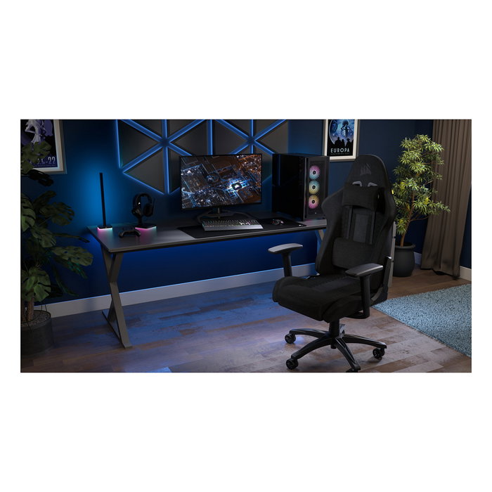 Corsair TC100 RELAXED Silla Gaming, Asiento y Respaldo Acolchados en Tela, Color Negro Corsair TC100 RELAXED Silla Gaming, Asiento y Respaldo Acolchados en Tela, Color Negro