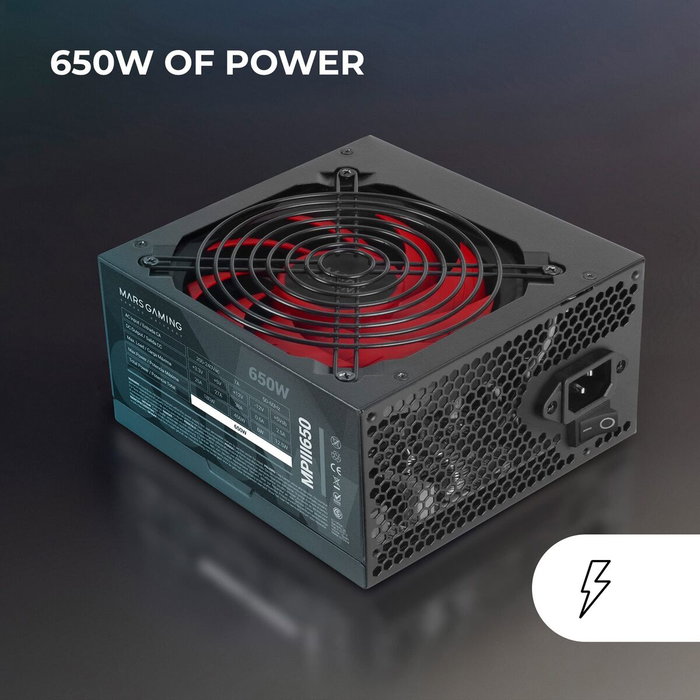 Mars Gaming MPIII650 650W Negro y Rojo