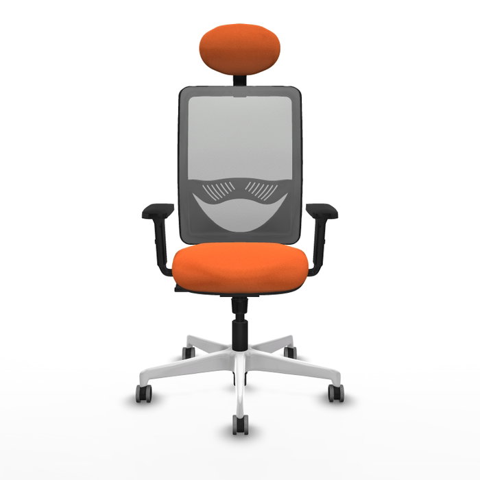 PIQUERAS Y CRESPO Silla de oficina Zulema con mecanismo Sincro, Naranja y Gris