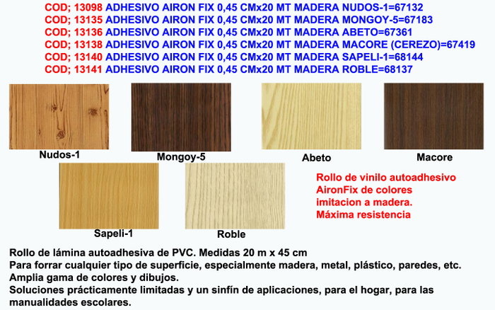 MACORE Adhesivo Airon Fix 0,45 cm x 20 mt para Madera MACORE Adhesivo Airon Fix 0,45 cm x 20 mt para Madera