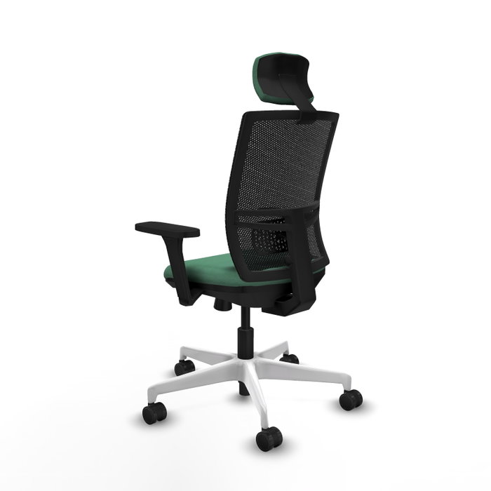 PIQUERAS Y CRESPO Silla de oficina Yunquera con mecanismo Sincro/Traslack, Verde esmeralda y Negro