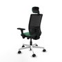 PIQUERAS Y CRESPO Silla de oficina Yunquera con mecanismo Sincro/Traslack, Verde esmeralda y Negro