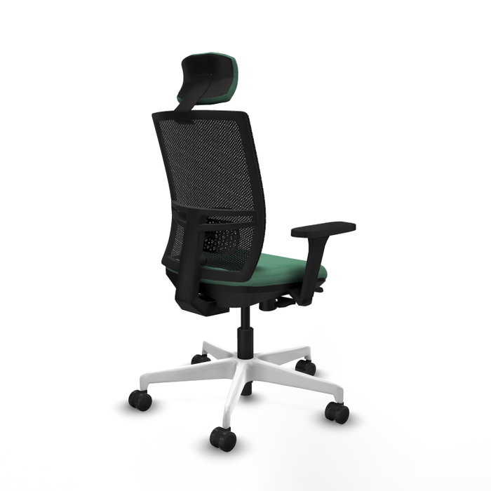 PIQUERAS Y CRESPO Silla de oficina Yunquera con mecanismo Sincro/Traslack, Verde esmeralda y Negro