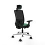 PIQUERAS Y CRESPO Silla de oficina Yunquera con mecanismo Sincro/Traslack, Verde esmeralda y Negro