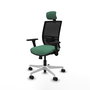 PIQUERAS Y CRESPO Silla de oficina Yunquera con mecanismo Sincro/Traslack, Verde esmeralda y Negro