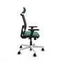 PIQUERAS Y CRESPO Silla de oficina Yunquera con mecanismo Sincro/Traslack, Verde esmeralda y Negro