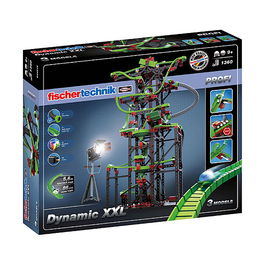 fischertechnik Fischer-Price PROFI Dynamic XXL Juego de Construcción con Pista de Bolas, 1310 Piezas, con Motor, Iluminación y 8 Canicas, para Niños a partir de 9 Años
