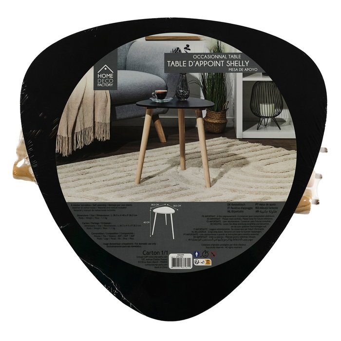Home Deco Factory Mesa Auxiliar Shelly Negra Home Deco Factory Mesa Auxiliar Shelly Negra