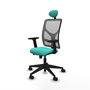 PIQUERAS Y CRESPO Silla de oficina Motilla con mecanismo Sincro/Traslack Turquesa y Gris