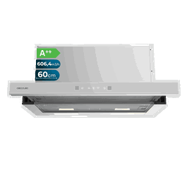 Cecotec Bolero Flux TLT 605501 Campana Extractora Telescópica 60cm Cristal Blanco