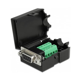 DeLOCK 66265 Conector D-Sub9 Hembra a Bloque de Terminales con Carcasa
