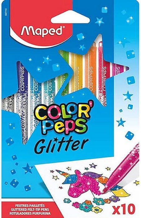 MAPED Rotuladores Color´Peps Glitter de 10 unidades