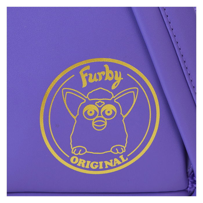 LOUNGEFLY Mochila Furby 26cm Piel Sintética con Ribete de Cuero Vegano Tirantes Ajustables Bolsillo Frontal y Laterales