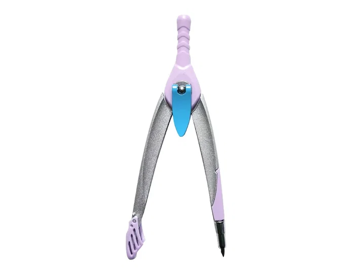 Liderpapel Compás con sistema de bloqueo, adaptador universal y tubo de minas - Violeta Liderpapel Compás con sistema de bloqueo, adaptador universal y tubo de minas - Violeta