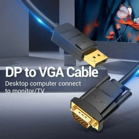 Vention Cable adaptador DisplayPort macho a VGA macho, 2 metros, Negro