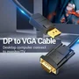Vention Cable adaptador DisplayPort macho a VGA macho, 2 metros, Negro