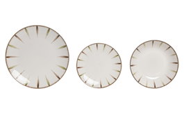 DKD Home Decor Set de Vajilla de 18 Piezas de Porcelana Verde y Blanco