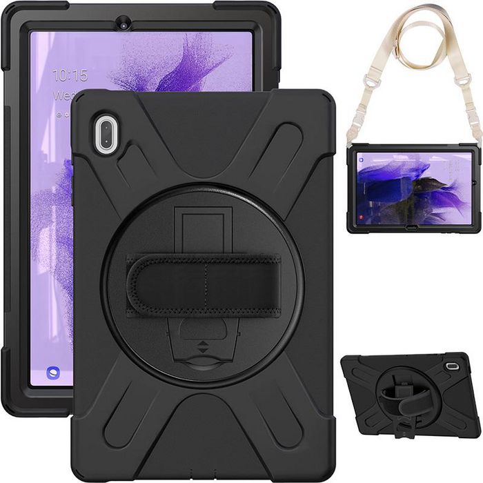 eSTUFF Funda AUSTIN Defender para Galaxy Tab S10+, S9 FE+, S9+, S8+, S7 FE, S7+ - Funda triple capa sin protector de pantalla, Negro
