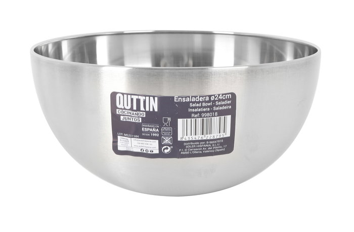 Quttin Ensaladera Aperitivo Acero Inoxidable 24x12 cm 410 gr (8 Unidades)