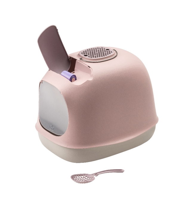 United Pets Arenero para Gatos Cubierto Minú Gris/Rosa 40x50 cm