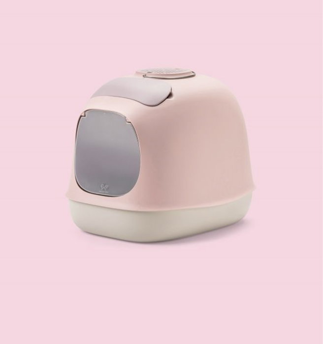 United Pets Arenero para Gatos Cubierto Minú Gris/Rosa 40x50 cm