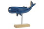 DKD Home Decor Escultura de Ballena en Mango y Metal, Azul