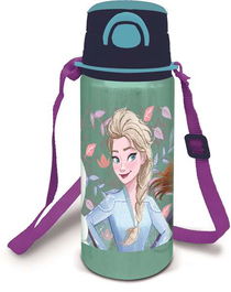 Disney Frozen Botella de Aluminio con Correa Snowy Tale 730 ml - Botella de Agua para Niños