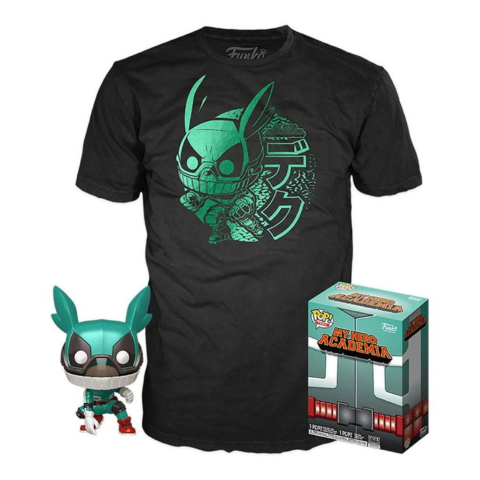 FUNKO Set figura POP & Tee My Hero Academia Deku con casco y camiseta talla L FUNKO Set figura POP & Tee My Hero Academia Deku con casco y camiseta talla L