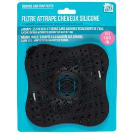 Je cherche une Idee Filtro Atrapapeloss de Silicona para Desagües y Fregaderos, Atrapa Pelos, Reutilizable, 12 Unidades, Colores Surtidos