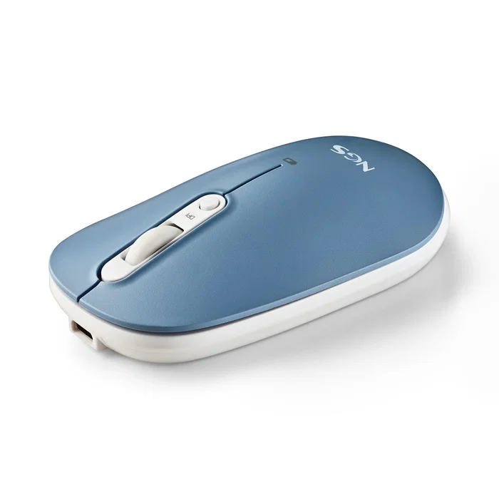 NGS Ratón inalámbrico Multidispositivo Bluetooth 5.1 + RF 2.4 GHz, 1600 DPI, Silencioso, Recargable, con 3 Cáscaras intercambiables (Azul, Blanco, Rosa) - SHELL RB