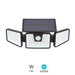GSC Evolution Aplique solar LED Marlo 7W 6500K con sensor de movimiento y crepuscular, Negro