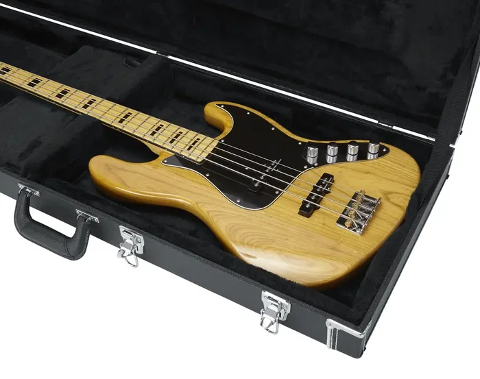 Gator Deluxe Wood Estuche de madera para bajo eléctrico - Negro Gator Deluxe Wood Estuche de madera para bajo eléctrico - Negro