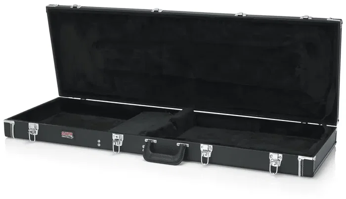 Gator Deluxe Wood Estuche de madera para bajo eléctrico - Negro Gator Deluxe Wood Estuche de madera para bajo eléctrico - Negro