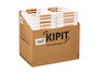Kipit Cesta de Plástico PP con Asa de Bambú, Color Blanco y Bambú, Dimensiones 32x20.5x14.5 cm (Set de 24)