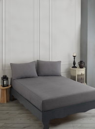 L'essentiel linge de maison Sábana Bajera Ajustable 160x200+20 cm, 70% Algodón 30% Poliéster, 120 Hilos, Negro