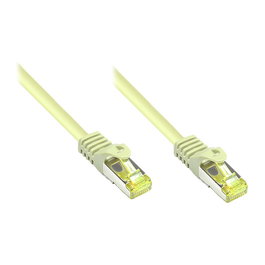GoodConnections Cable de Red Patch Cat.7 S/FTP, Blindaje Total, 600MHz, 10GBase-T, 10m, RJ45 Macho a Macho, Contactos Dorados, Gris, Halogen-Free, Alcasa