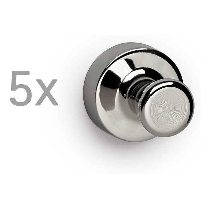 Maul Pack de 5 Imanes Cónicos de Neodimio de 12 mm, Plata