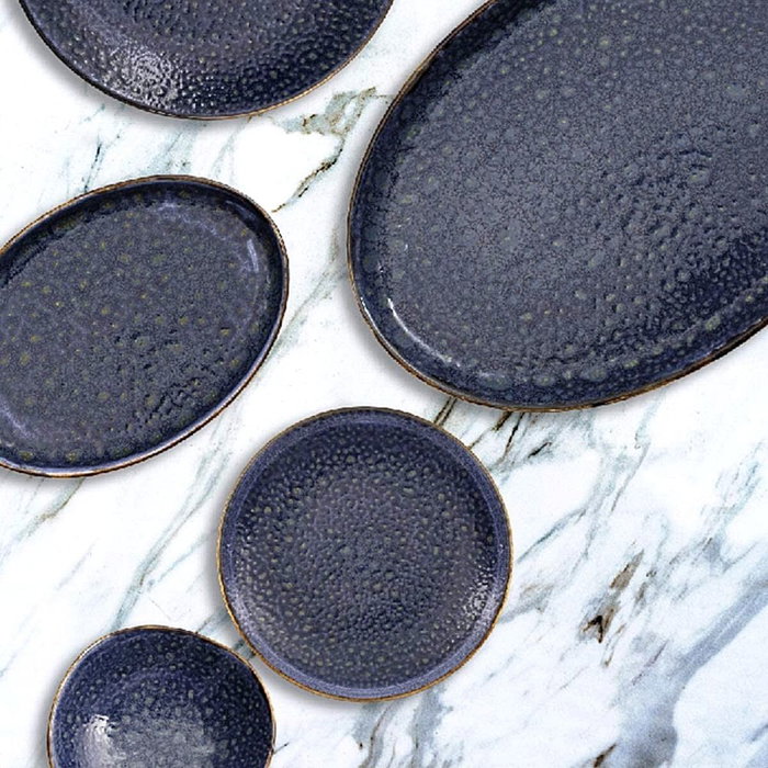 Summa Moon Blue Plato Oval Azul (Set de 6) 26x15x3 cm Summa Moon Blue Plato Oval Azul (Set de 6) 26x15x3 cm