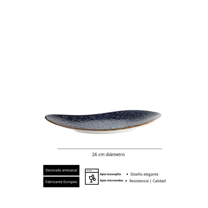 Summa Moon Blue Plato Oval Azul (Set de 6) 26x15x3 cm Summa Moon Blue Plato Oval Azul (Set de 6) 26x15x3 cm