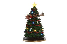 DKD Home Decor Árbol Navidad Tradicional Multicolor 20 x 33 x 20 cm con Movimiento Musical y LED