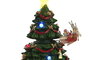 DKD Home Decor Árbol Navidad Tradicional Multicolor 20 x 33 x 20 cm con Movimiento Musical y LED