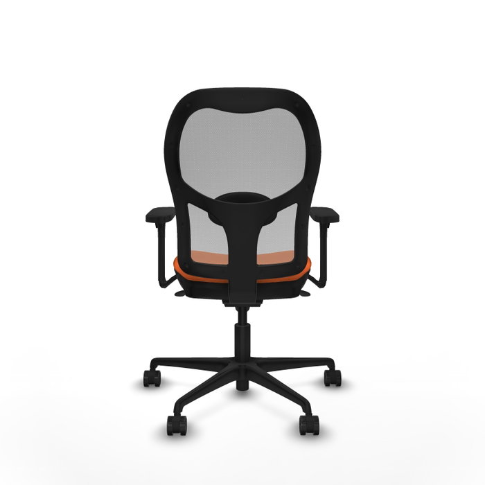 PIQUERAS Y CRESPO Silla de oficina Jorquera con mecanismo Sincro, Tela Naranja y Malla Gris