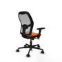 PIQUERAS Y CRESPO Silla de oficina Jorquera con mecanismo Sincro, Tela Naranja y Malla Gris