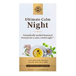 SOLGAR Ultimate Calma Night 30 Vegicaps - Valeriana, Pasiflora, Lúpulo y Vitamina B6 para un Sueño Reparador