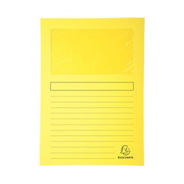 Exacompta Paquete de 25 subcarpetas con ventana amarillo claro A4